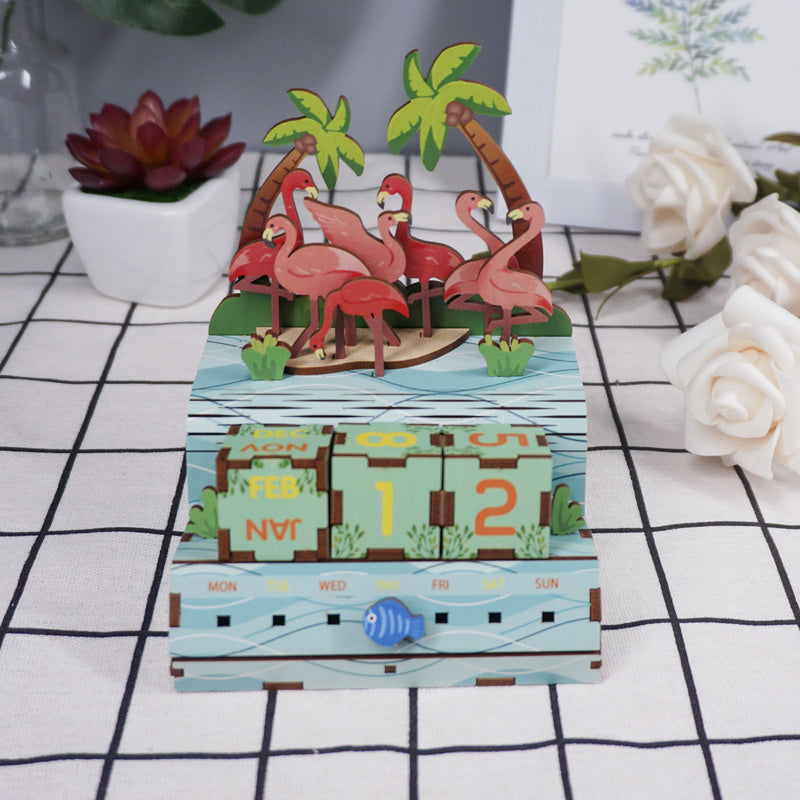 Calendrier Puzzle aux Flamants Roses