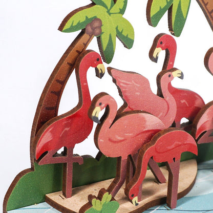 Calendrier Puzzle aux Flamants Roses