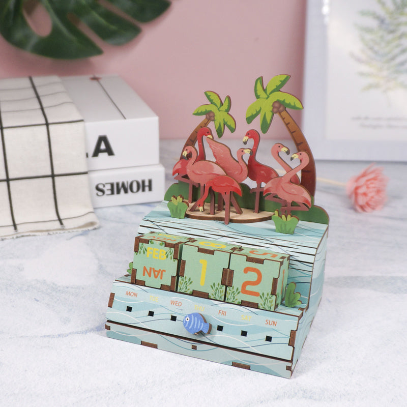 Calendrier Puzzle aux Flamants Roses