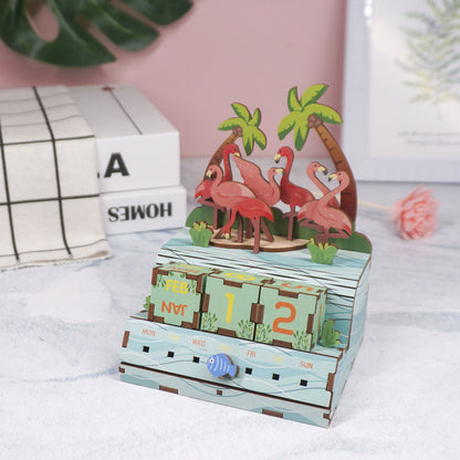 Calendrier Puzzle aux Flamants Roses