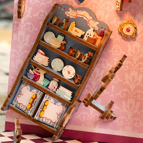 Book Nook Alice au Pays des Merveilles en bois lumineux