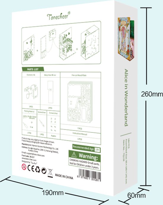 Book Nook Alice au Pays des Merveilles en bois lumineux