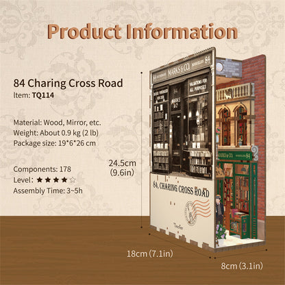 Kit Book Nook 84 Charing Cross Road bois avec LED